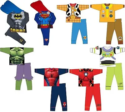 Buy Official Characters Novelty Kids Boys Superhero Sleepwear Pyjamas Nightwear Set • 9.99£