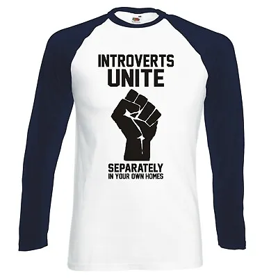 Buy Funny  Introverts Unite  Raglan Longsleeve Baseball T-shirt • 16.99£