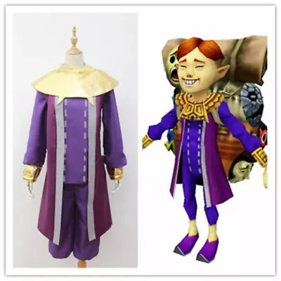 Buy Legend Of Zelda Majora's Mask Happy Mask Salesman Cosplay Costume Purple • 56.39£