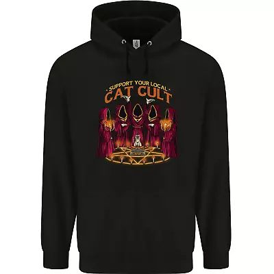 Buy Cat Cult Evil Feline Devil Worship Satanic Mens 80% Cotton Hoodie • 19.99£