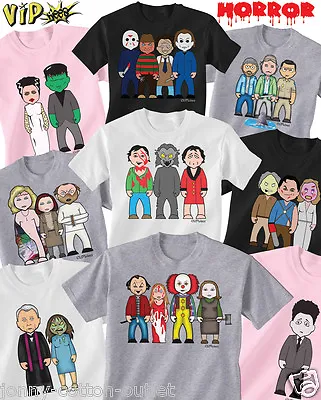 Buy VIPwees Childrens ORGANIC T-Shirt Horror Movie Inspired Caricatures ChooseDesign • 11.99£
