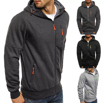 Buy Winter Men's Hoodies Slim Fit Hooded Sweatshirt Outwear Sweater Coat Jacket Warm • 11.03£