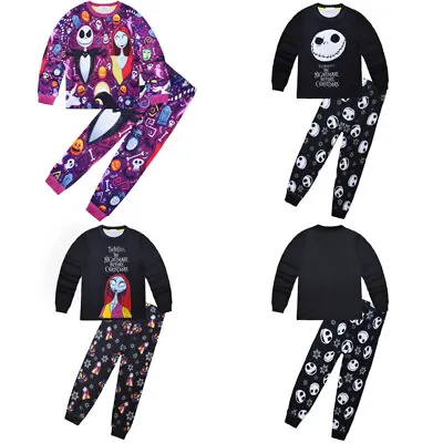 Buy Kids Nightmare Before Christmas Pyjamas Nightwear Loungewear Tops Pants PJs Sets • 11.49£
