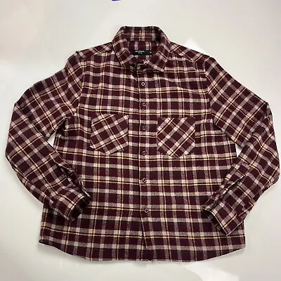Buy BOLONGARO TREVOR Men’s Check Flannel Worker Shirt Medium Red Fleece Jacket • 14.99£