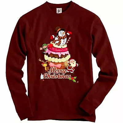 Buy Merry Christmas Cupcake Santa Elf Reindeer Snowman Adult Christmas Jumper • 19.99£