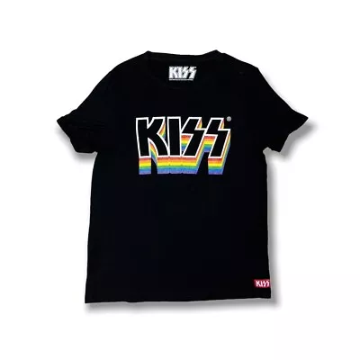 Buy Women's Kiss Band Big Spellout Graphic Black Crew Neck T Size Small • 9.99£