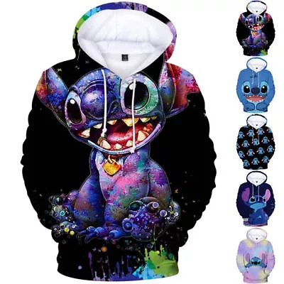 Buy Lilo And Stitch Hoodies Kids Boys Girls Long Sleeve Sweatshirt Hooded Pullovers • 13.24£