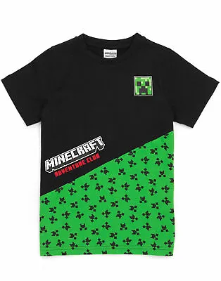 Buy Minecraft T Shirt Boys Kids Creeper Short Sleeve Black Top Merchandise • 10.99£