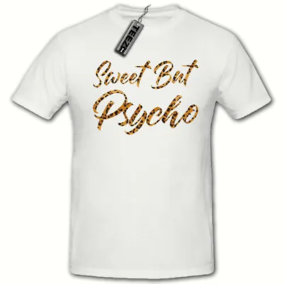 Buy Sweet But Psycho Ladies Tshirt, Leopard Print Womens Tshirt,Slogan Tshirt • 8.99£