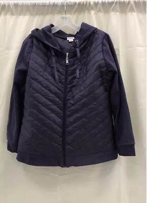 Buy Weekends By Chico's Purple Full Zip Baby Fleece Mitered Hooded Jacket - Size 1 • 10.43£