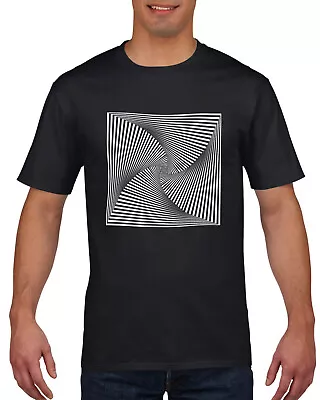 Buy Unique Optical Illusion Eye - Boggling  Square Swirl T-Shirt - Black / White • 9.99£