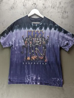 Buy Kiss T Shirt Size XL Liquid Label Tag Tie Dye Destroyer • 17.95£