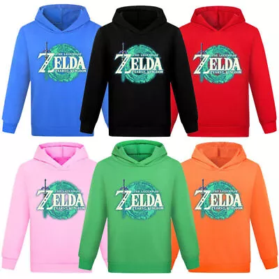 Buy New Zelda Boys Girls Casual Hoodie Hooded Sweatshirt Tops Kids Birthday Gift UK • 11.98£