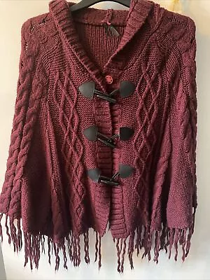 Buy Atmosphere Burgundy Cape (one Size) • 1£
