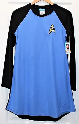 Buy Star Trek Original Sleep Shirt Spock Blue Uniform PJ Nightgown Adult Size Small • 20.18£