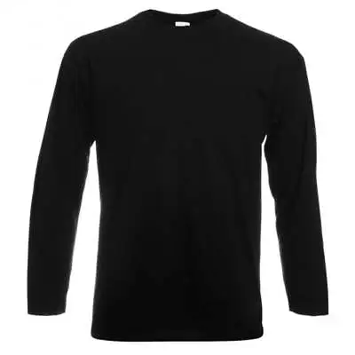 Buy Mens Fruit Of The Loom Long Sleeve T Shirt 100% Cotton Plain Tee Lot S-5XL • 27.45£