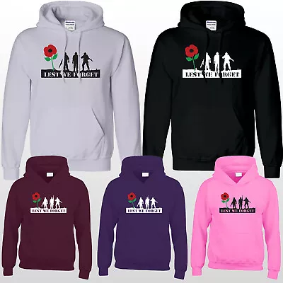 Buy Remembrance Day Poppy Mens Hoody LEST WE FORGET The Royal British Legion Hoodie • 13.49£