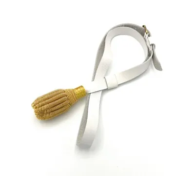 Buy Sword Knot Gold White Leather With Buckle R670 • 17.99£