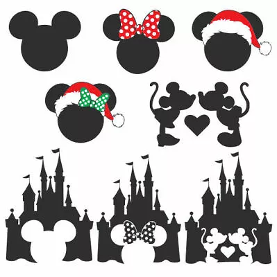 Buy Mickey Minnie Mouse Disney Castle Christmas Designs Iron On Tshirt Transfer • 2.99£
