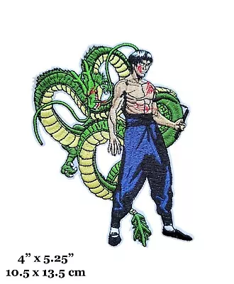 Buy Dragon Ball Z Anime Shenron Dragon And Bruce Lee Embroidered Iron On Patch • 5.99£
