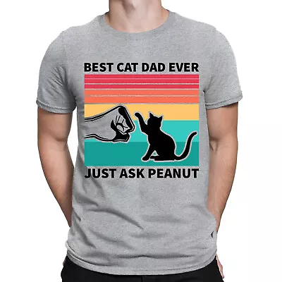 Buy Personalised Your Name Best Cat Dad Ever Fathers Day Custom Mens T-Shirts #NED • 9.99£