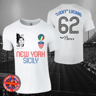 Buy Lucky Luciano Italy USA Football T-shirt, Soccer, New York, Mob, Mafia, Narcos • 13.95£