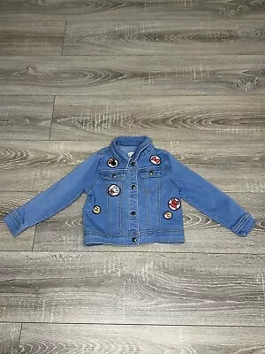 Buy Disney Minnie Mouse Denim Jean Jacket Collection By Tutu Couture Girls Size 4T • 12.99£