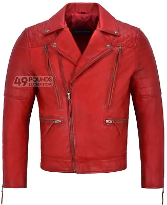 Buy Men's Real Leather Jacket Lambskin Napa New Fashion Biker Motorcycle Style 3205 • 41.65£