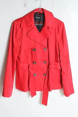Buy George Womens Pea Coat Jacket - Red - Size 12 (21-F6) • 5.99£