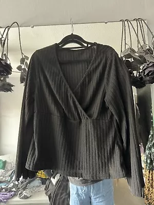 Buy Black Wrap Style Top By SHEIN In Size Xl New With Tags • 2£