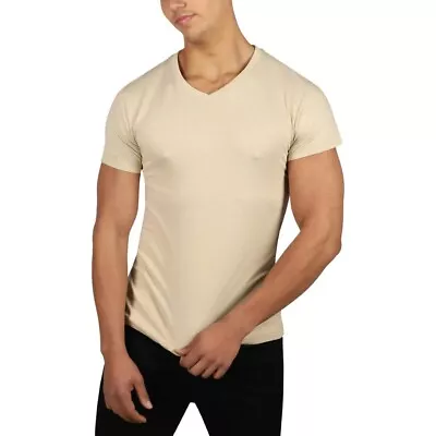 Buy Lot 3402. Urban Heritage Fitted V-Neck T-Shirt, Sand, 2XL. • 5.99£