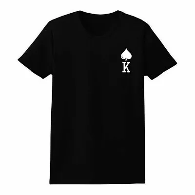 Buy Funny Tee King Of Spades Cards Badass Design On Left Chest Gift For Him T-Shirt • 9.99£