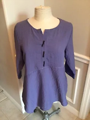 Buy Habitat Top Womens S Tunic Shirt Blouse Artsy Buttons Clothes To Live In Purple • 28.37£