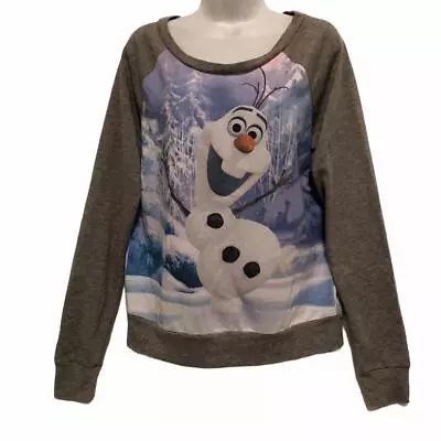 Buy Disney Frozen Women Sweater Sz L Long Sleeve Olaf Snowman Large • 9.01£
