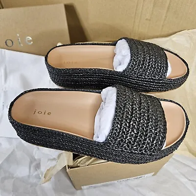 Buy NEW  ~ Joie CAMDENR Size 8  Slide Sandal Black Tan Weave Like Bogetta Veneta • 47.50£