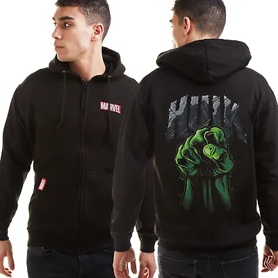 Buy Official Marvel Mens The Incredible Hulk Fist Zip Up Hoodie Jacket Black S-XXL • 34.99£
