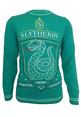Buy Harry Potter Christmas Jumper Slytherin Crest Official Unisex Green Ugly Sweater • 28.95£