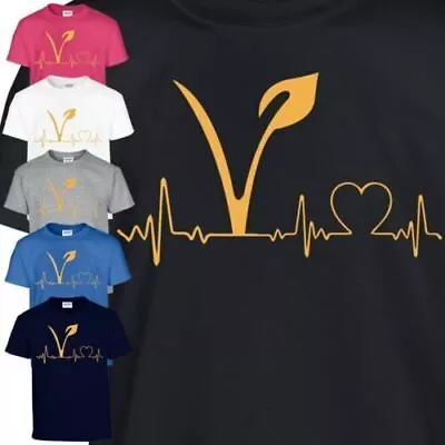 Buy Vegetarian Vegan Hipster Heart Top Xmas TEE Tumblr Lifeline Youth Mens T Shirt • 8.99£