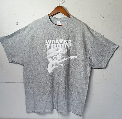 Buy Walter Trout Band Oversize T Shirt  Gildan Ultra Cotton Grey  Unworn XXL • 11.97£