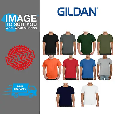Buy Gildan Mens Soft Style Plain Round Neck T-Shirts 100% Cotton All Colours S-3XL • 5.20£