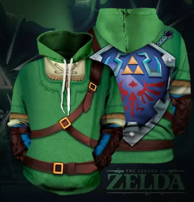 Buy Mens The Legend Of Zelda Pullover Hoodie Cosplay Sweatshirt Zipper Coat Jacket.  • 8.26£