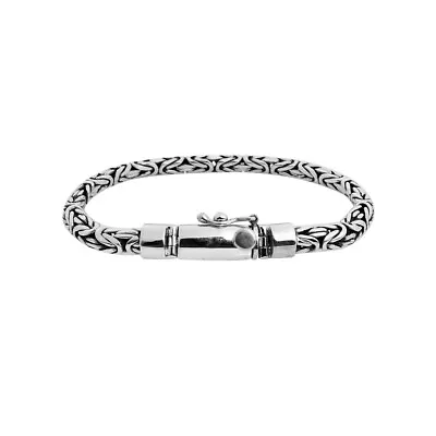 Buy Unisex Handmade 6 Mm Solid 925 Sterling Silver BYZANTINE Chain Bracelet • 74.95£