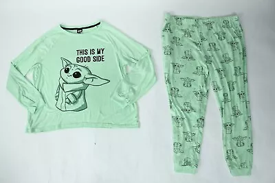 Buy Women's Ladies 2 Piece Star Wars Green Long Sleeve Pajama Set Size XL 16-18 NEW • 14.20£