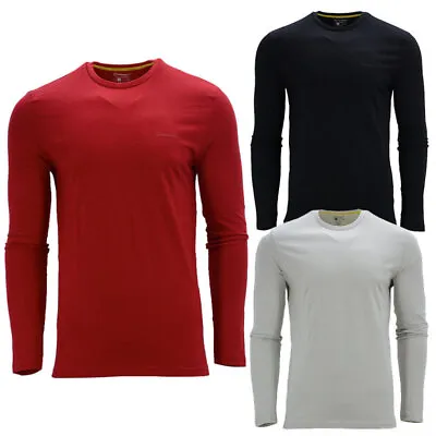 Buy Maverick Mens T Shirts Crew Neck Long Sleeve Cotton Slim Fit Casual Winter Tee • 6.99£