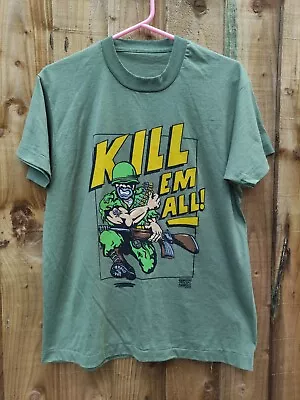 Buy US Army T Shirt Tronseal Kill Em All *Vintage* 80's *Rare Print* • 64.95£