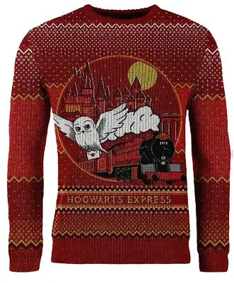 Buy Harry Potter Hogwarts Express Red Knitted Christmas Jumper • 29.99£