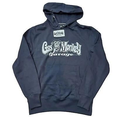 Buy Gas Monkey Garage Men's Logo Hoodie Hooded Sweatshirt, Navy. Size S • 31.99£