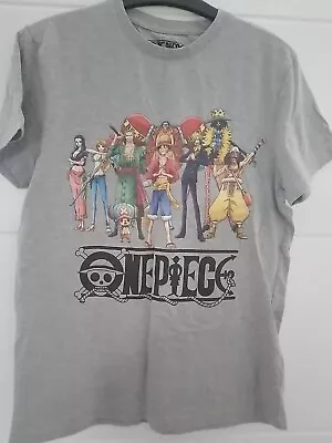 Buy One Piece Mens Grey Short Sleeve Tshirt Size M • 1.50£