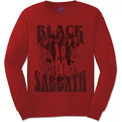 Buy Black Sabbath Band And Logo Red Long Sleeve Shirt NEW OFFICIAL • 21.19£