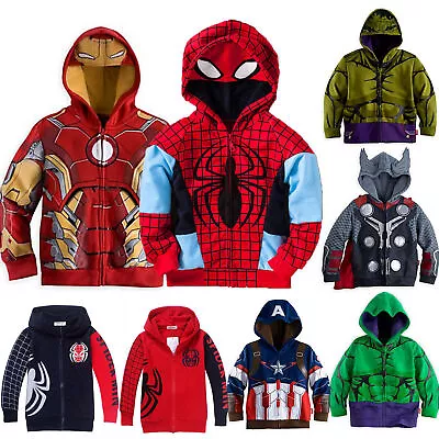 Buy Superhero Hoodies Jacket Kids Boys Long Sleeve Hooded Sweatshirt Hoody Tops • 15.82£
